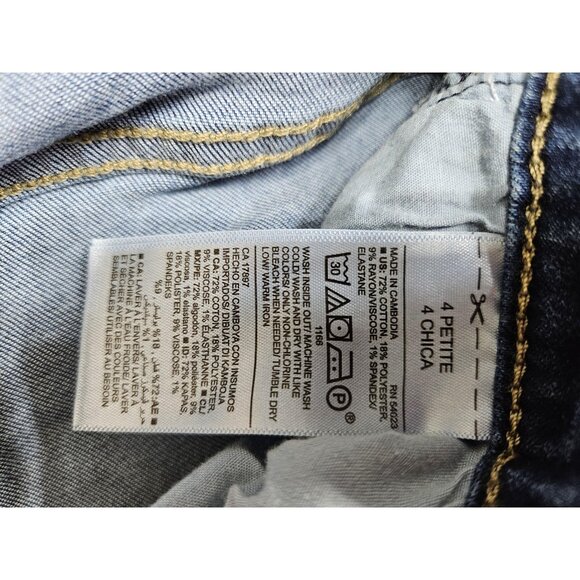 Old Navy Jeans Womens 4 Petite Blue Medium Wash Rockstar Mid-Rise Skinny Stretch - Picture 6 of 11